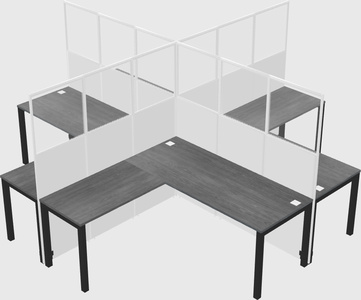 Shared l-shaped cubicles