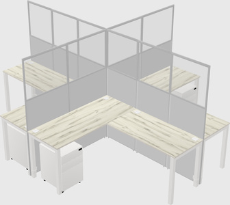 Shared l-shaped cubicles