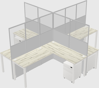 Shared l-shaped cubicles