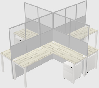 Shared l-shaped cubicles