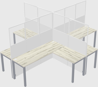 Shared l-shaped cubicles