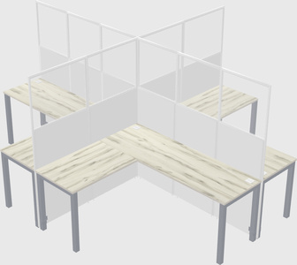 Shared l-shaped cubicles