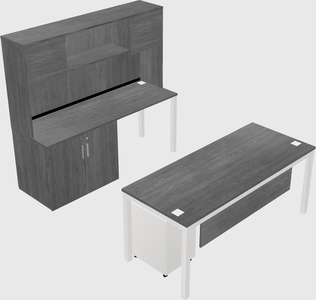 Parallel desk + cabinet