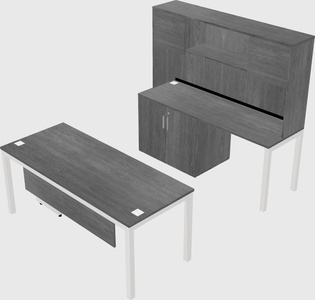 Parallel desk + cabinet