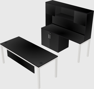 Parallel desk + cabinet