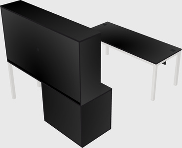 Parallel desk + cabinet