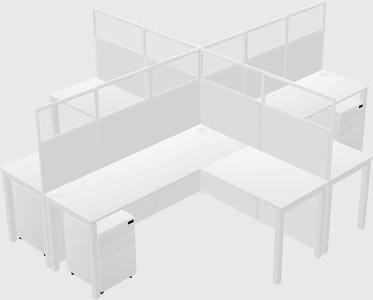 Shared l-shaped cubicles