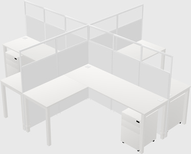Shared l-shaped cubicles