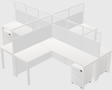 Shared l-shaped cubicles