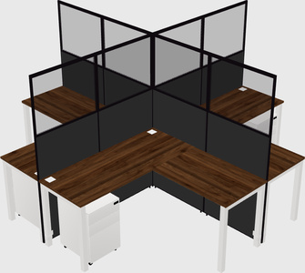 Shared l-shaped cubicles