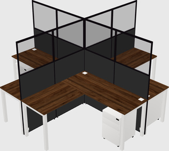 Shared l-shaped cubicles