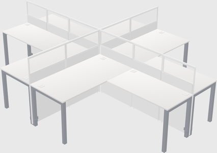 Shared l-shaped cubicles