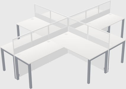 Shared l-shaped cubicles