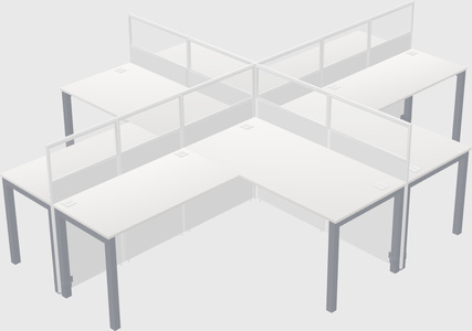 Shared l-shaped cubicles