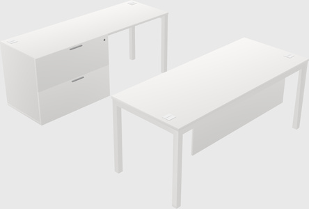 Parallel desk + file cabinet
