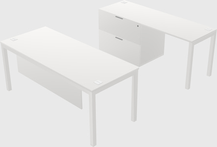 Parallel desk + file cabinet