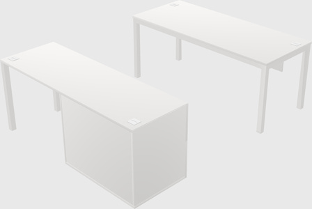 Parallel desk + file cabinet