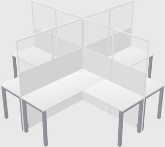 Shared l-shaped cubicles