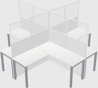 Shared l-shaped cubicles