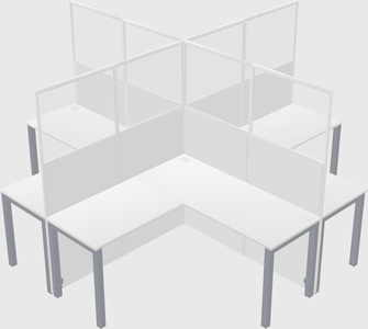 Shared l-shaped cubicles