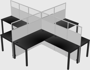 Shared l-shaped cubicles