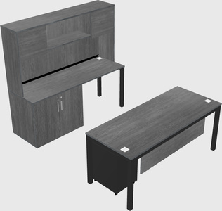 Parallel desk + cabinet
