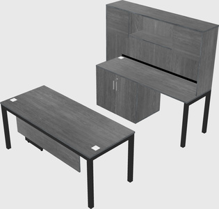 Parallel desk + cabinet