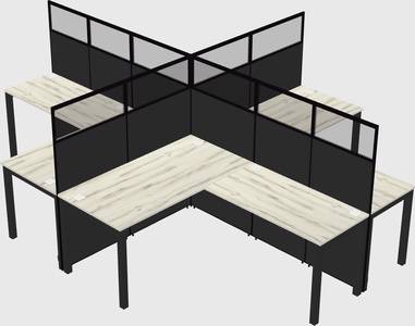 Shared l-shaped cubicles
