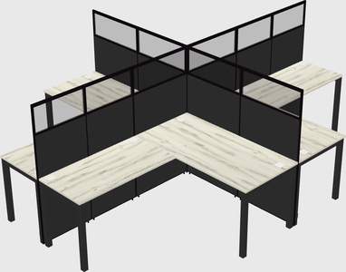 Shared l-shaped cubicles