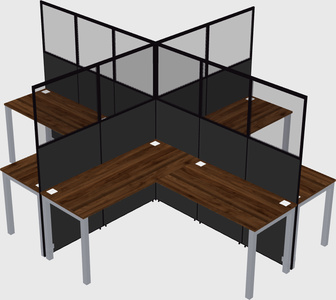 Shared l-shaped cubicles