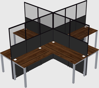 Shared l-shaped cubicles