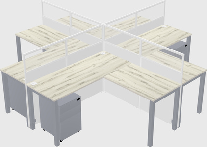 Shared l-shaped cubicles