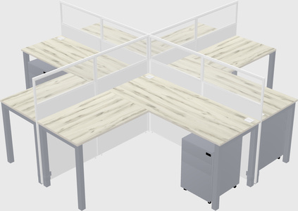 Shared l-shaped cubicles