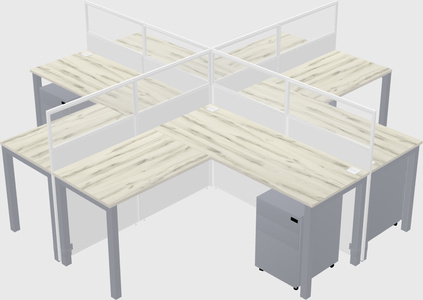 Shared l-shaped cubicles