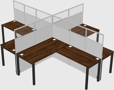 Shared l-shaped cubicles