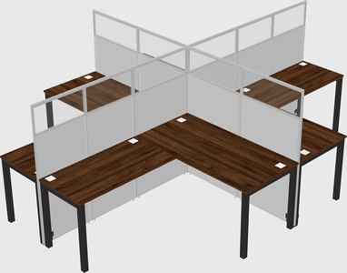 Shared l-shaped cubicles