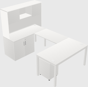 Bureau + armoire en u