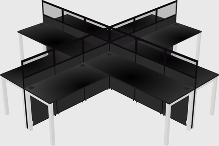 Shared l-shaped cubicles