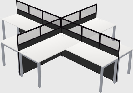 Shared l-shaped cubicles