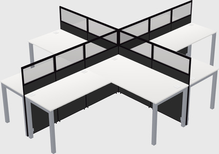 Shared l-shaped cubicles