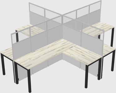 Shared l-shaped cubicles
