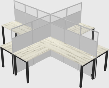 Shared l-shaped cubicles
