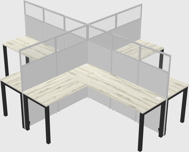 Shared l-shaped cubicles
