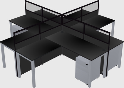 Shared l-shaped cubicles