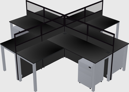 Shared l-shaped cubicles