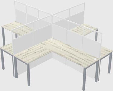 Shared l-shaped cubicles