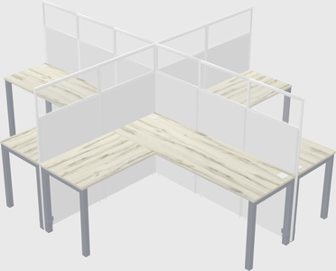 Shared l-shaped cubicles