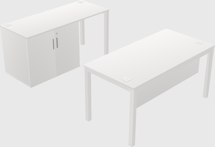 Parallel desk + cabinet