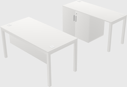 Parallel desk + cabinet
