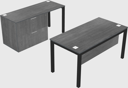 Parallel desk + file cabinet